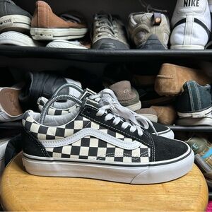 Vans old skool checkerboard black beige